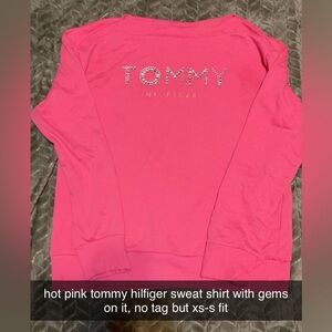 Hot pink tommy hilfiger with rhinestone